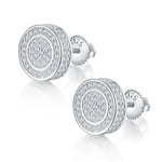 Sterling Silver S925 Moissanite Cluster Stud Earrings, 0.95CT D Grade, Dual-Layer Design -  Silver -  AdornMazing