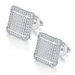 Square Moissanite Stud Earrings Sterling Silver 0.77CT D Grade -  Silver AdornMazing