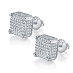 Square Moissanite Stud Earrings in Sterling Silver, 1.08CT D Grade -  Silver AdornMazing