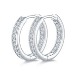 Sterling Silver S925 Moissanite Hoop Earrings, 0.32CT D Grade, Pave Setting AdornMazing Moissanite Earrings.