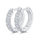 Sterling Silver S925 Moissanite Hoop Earrings, 0.27CT D Grade, 16-Stone Design AdornMazing Moissanite Earrings.