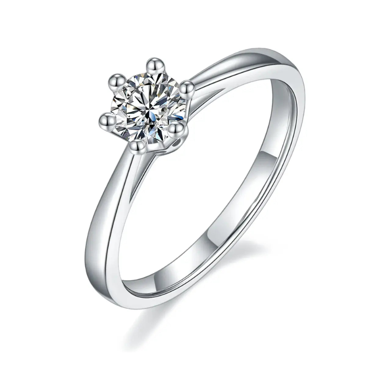 0.5CT round moissanite solitaire ring in S925 sterling silver
