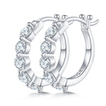 Sterling Silver S925 Moissanite Hoop Earrings, 1CT D Grade, Half Hoop Design AdornMazing Moissanite Earrings.