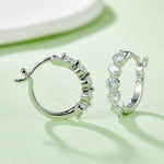 Sterling Silver S925 Moissanite Hoop Earrings, 1CT D Grade, Half Hoop Design AdornMazing Moissanite Earrings.