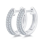 Sterling Silver S925 Moissanite Hoop Earrings, 0.37CT D Grade, 74 Stones AdornMazing Moissanite Earrings.