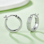 Sterling Silver S925 Moissanite Hoop Earrings, D Grade 0.24CT, 40 Stones AdornMazing Moissanite Earrings.