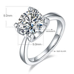 Sterling Silver S925 Moissanite Solitaire Engagement Ring, 3CT D Grade, Classic 4-Prong Setting AdornMazing Moissanite Rings.