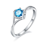 Sterling Silver S925 Moissanite Solitaire Ring, 0.50CT D Grade, Twisted Design AdornMazing Moissanite Rings.