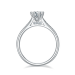 Sterling Silver S925 Moissanite Rotative Engagement Ring, 0.50CT D Grade, Pavé Band AdornMazing Moissanite Rings.