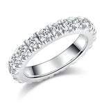 Sterling Silver S925 Moissanite Eternity Band, 2.30CT, Prong Setting, 3.0mm Stones AdornMazing Moissanite Rings.