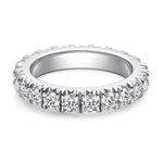 Sterling Silver S925 Moissanite Eternity Band, 2.30CT, Prong Setting, 3.0mm Stones AdornMazing Moissanite Rings.