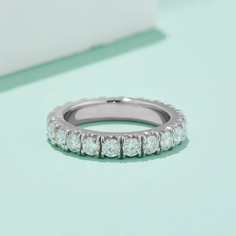 .925 Sterling Silver Eternity Style Band Ring – Polished, Unisex, Sizes 2-13, Modern Everyday Jewelry
