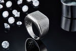 Sterling Silver S925 Men's Pave Ring with 173 Moissanite Stones, 1.04CT Total AdornMazing Moissanite Rings.