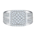 Sterling Silver S925 Men's Moissanite Ring, 1CT D Grade, 132-Stone Pavé Design AdornMazing Moissanite Rings.