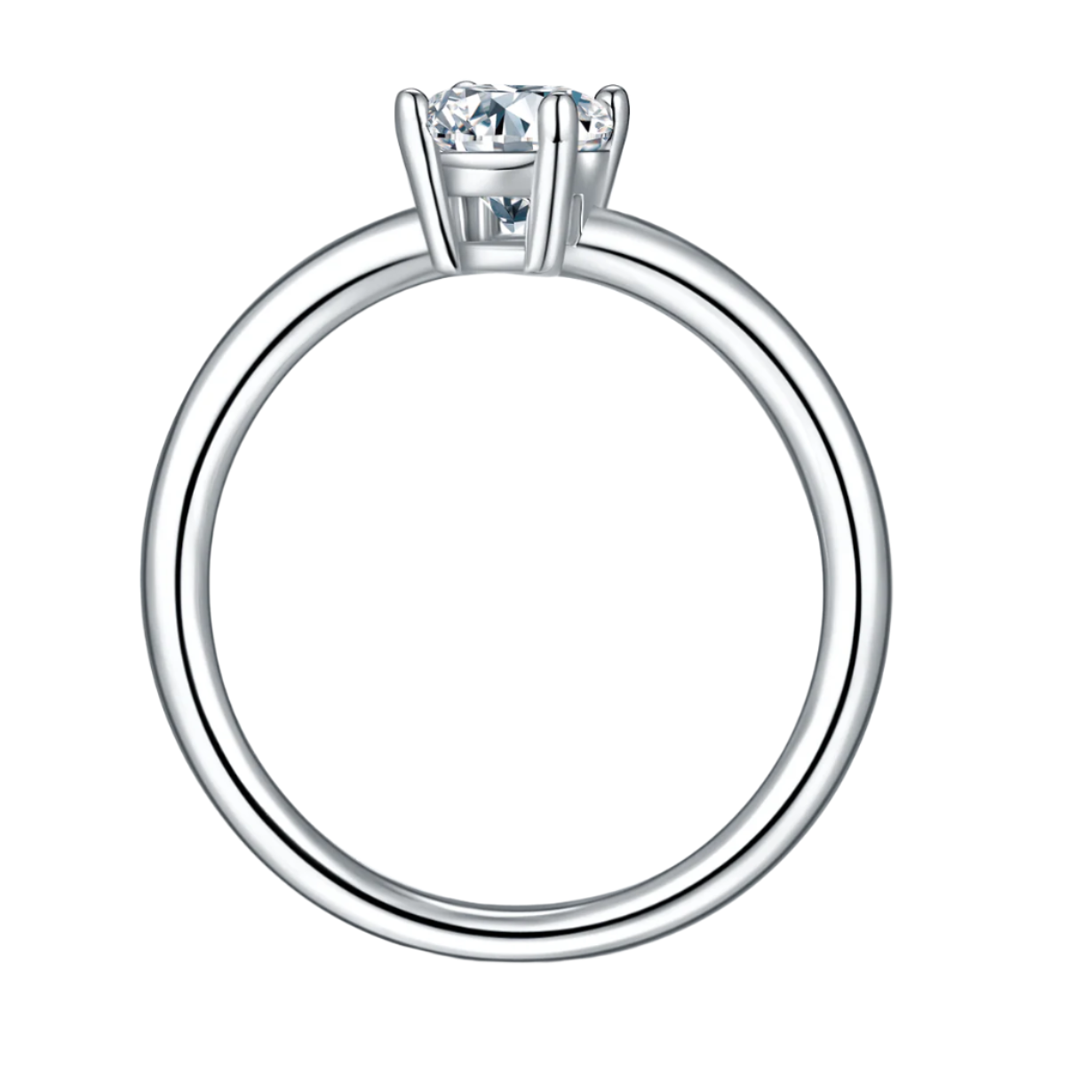 Sterling Silver S925 Solitaire Engagement Ring with 1 Carat D Grade Oval Moissanite AdornMazing Moissanite Rings.