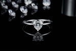 Sterling Silver S925 Moissanite Heart Shape Solitaire Ring, 1 Carat D Grade, Timeless Design AdornMazing Moissanite Rings.