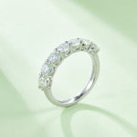 Sterling Silver S925 Moissanite Wedding Band Ring, 2.1CT D Grade Stones, Prong Setting AdornMazing Moissanite Rings.