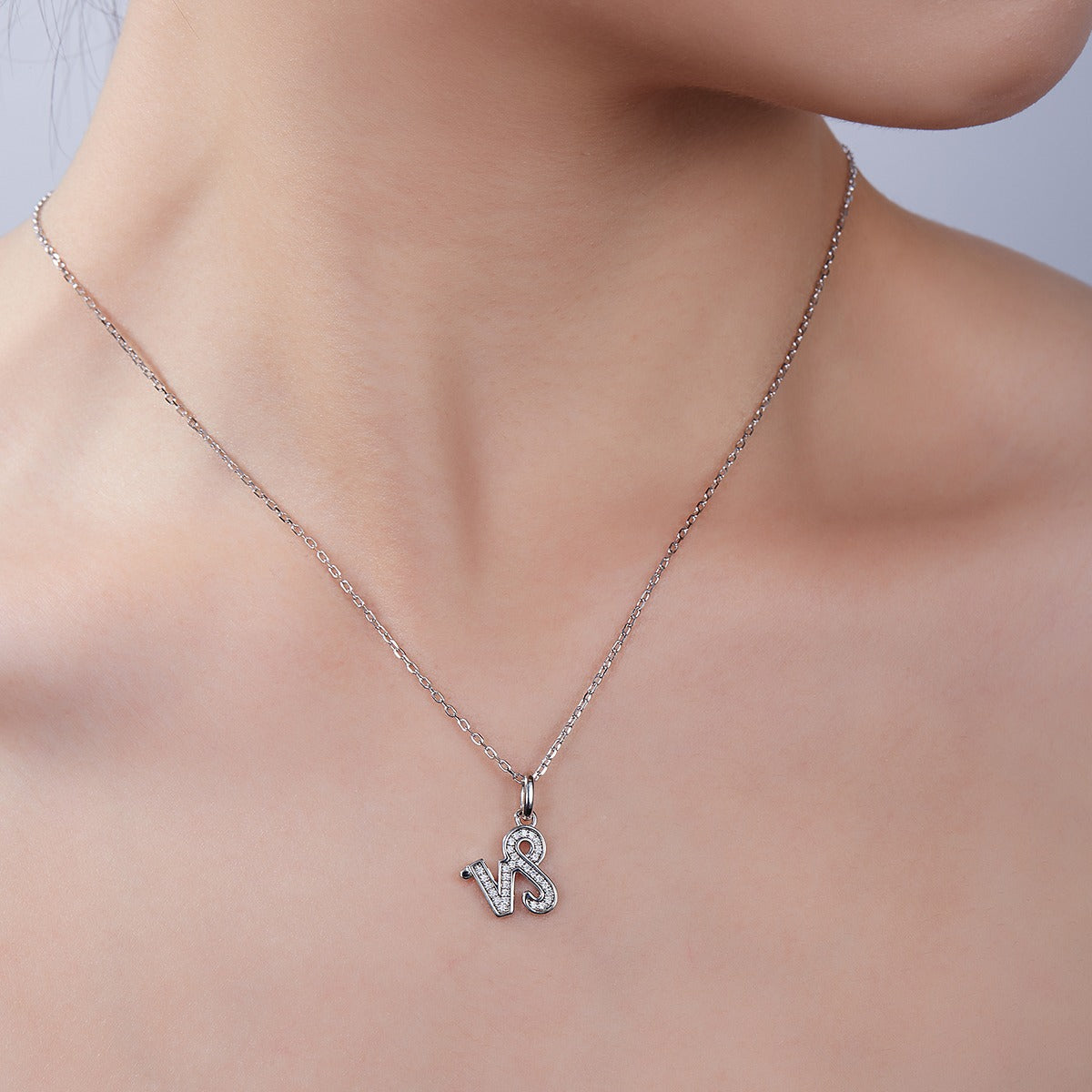 Silver necklace with a Capricorn zodiac pendant