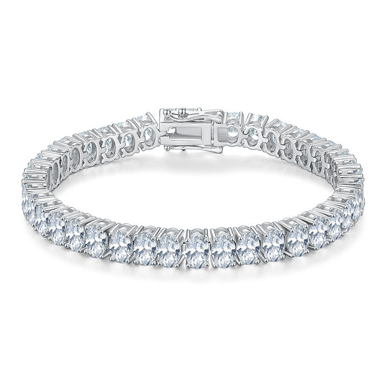 Sterling Silver Tennis Bracelet with 0.5CT Moissanite Stones, S925 Silver, D/VVS AdornMazing Moissanite Bracelets.