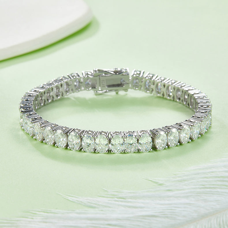 Sterling Silver Tennis Bracelet with 0.5CT Moissanite Stones, S925 Silver, D/VVS AdornMazing Moissanite Bracelets.