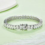 Sterling Silver Tennis Bracelet with 0.5CT Moissanite Stones, S925 Silver, D/VVS AdornMazing Moissanite Bracelets.