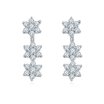 0.72CT Moissanite Flower Ear Jacket Earrings in Sterling Silver - supplier product view 1