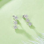 0.72CT Moissanite Flower Ear Jacket Earrings in Sterling Silver - supplier product view 2