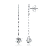 Dancing Moissanite Tassel Earrings in Sterling Silver, 0.5CT Each - supplier product view 1