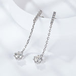 Dancing Moissanite Tassel Earrings in Sterling Silver, 0.5CT Each - supplier product view 2