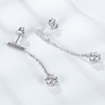 Dancing Moissanite Tassel Earrings in Sterling Silver, 0.5CT Each - supplier product view 3