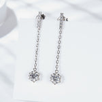 Moissanite chain-drop earrings front hanging view