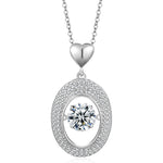 1CT Dancing Moissanite Oval Pendant Necklace in Gold-Plated Sterling Silver - supplier product view 2