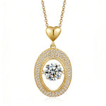 1CT Dancing Moissanite Oval Pendant Necklace in Gold-Plated Sterling Silver - supplier product view 3