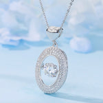 1CT Dancing Moissanite Oval Pendant Necklace in Gold-Plated Sterling Silver - supplier product view 4