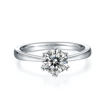 1CT Six-Prong Moissanite Solitaire Ring in Sterling Silver - supplier product view 1