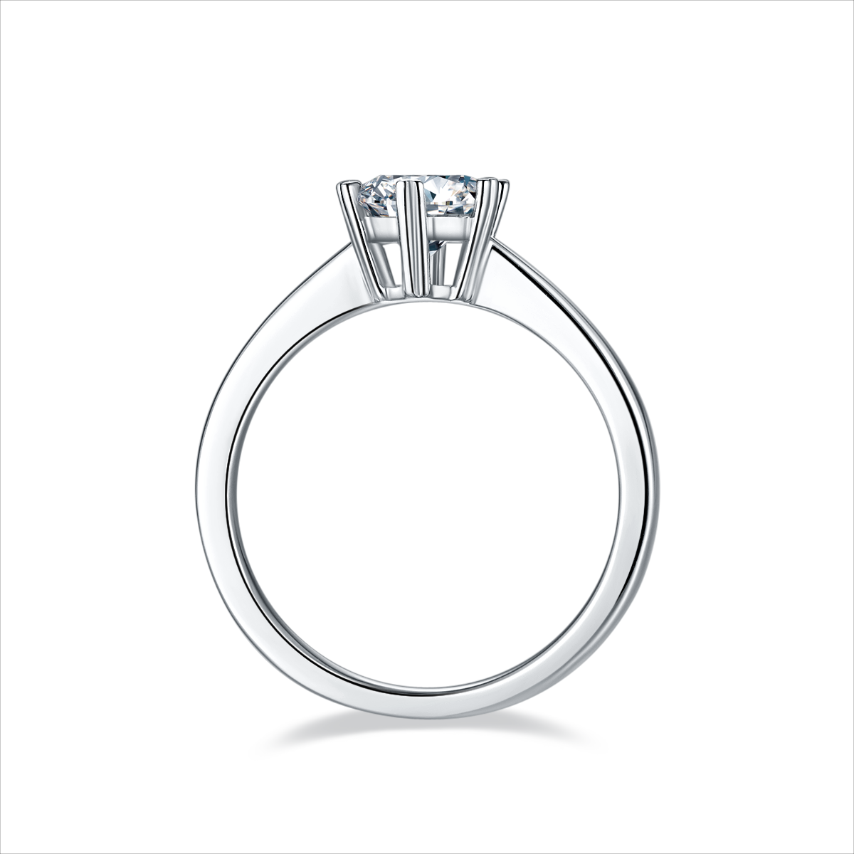 1CT Six-Prong Moissanite Solitaire Ring in Sterling Silver - supplier product view 2