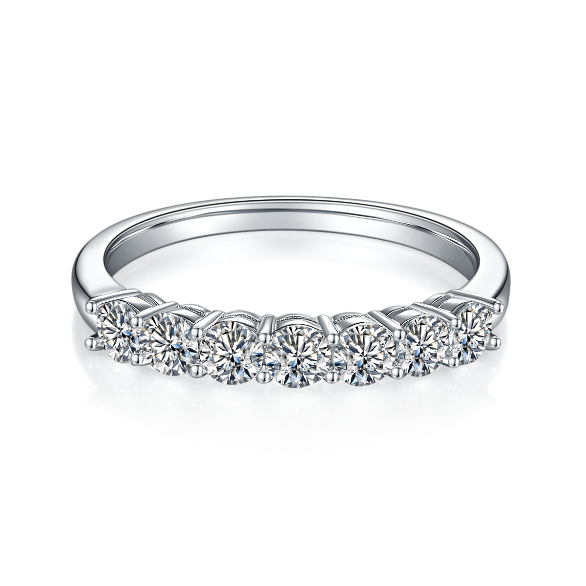 0.7CT Seven-Stone Moissanite Anniversary Band in Sterling Silver - supplier product view 1