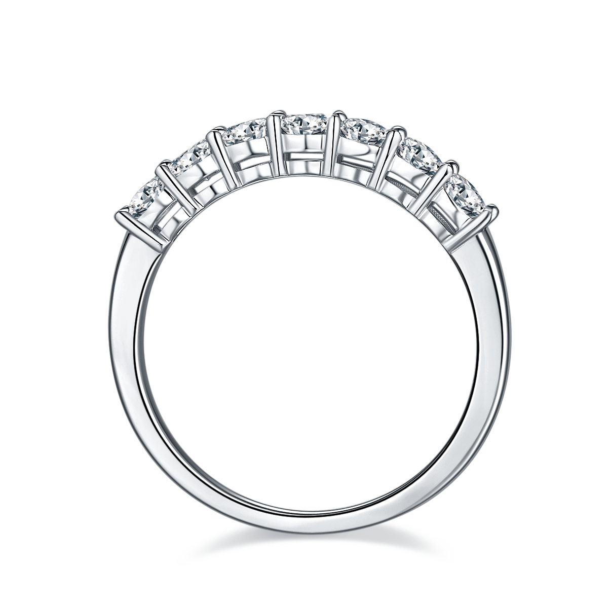 0.7CT Seven-Stone Moissanite Anniversary Band in Sterling Silver - supplier product view 2