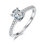 1CT Oval Moissanite Pave Engagement Ring in S925 Sterling Silver - supplier product view 2
