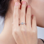 Oval pave ring shown on hand