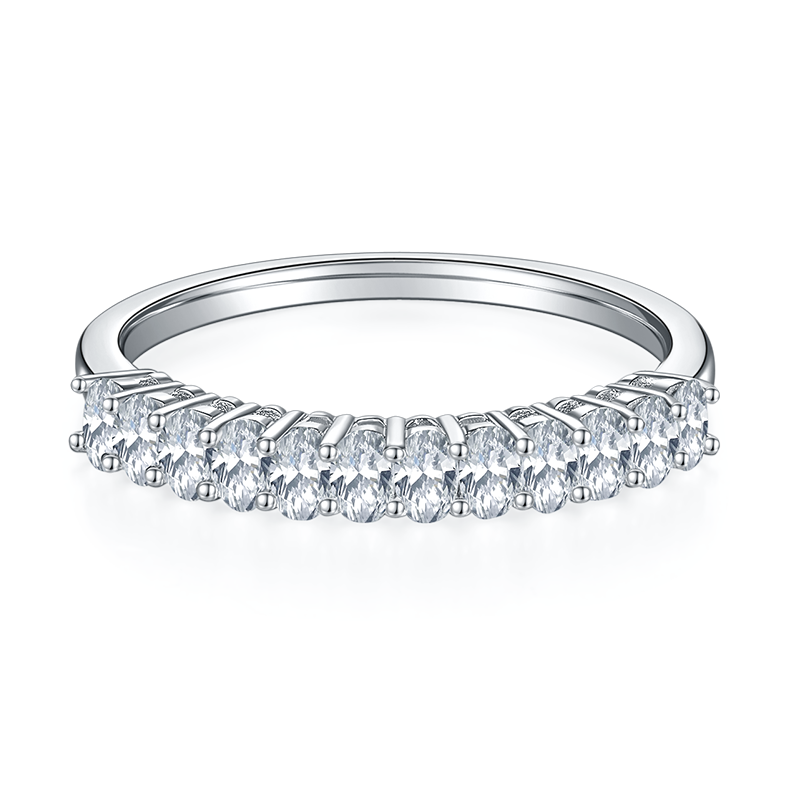 1CT Oval Moissanite Anniversary Band in S925 Sterling Silver - supplier product view 2
