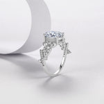 3.3CT Oval Moissanite Garden Engagement Ring in Sterling Silver - supplier product view 2