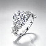 3.3CT Oval Moissanite Garden Engagement Ring in Sterling Silver - supplier product view 3