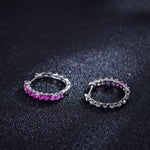 Pink gradient hoop earrings showing front and back
