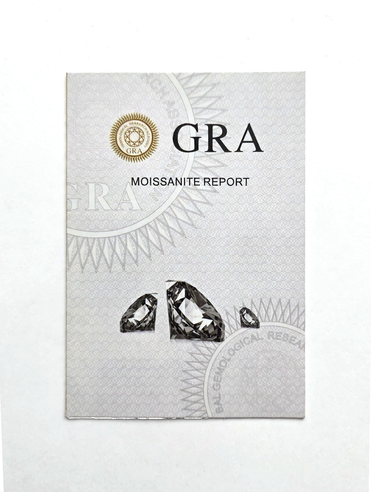 GRA Moissanite Report certificate of authenticity included with every AdornMazing moissanite order