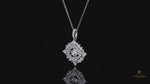 Sterling Silver S925 Moissanite Pendant Necklace, 0.5CT D Grade, Halo Design, 45cm Chain AdornMazing Moissanite Necklaces.