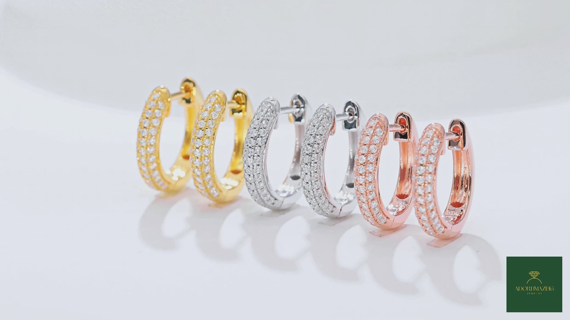 Sterling Silver S925 Moissanite Hoop Earrings, 0.37CT D